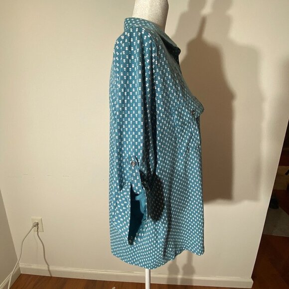Hasting & Smith Teal and White Button Top - Size PXL - Picture 2 of 7